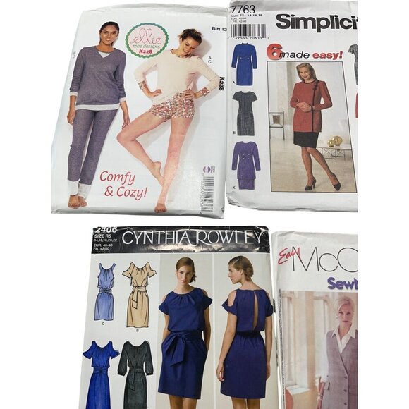 Sewing Pattern Lot of 6 Womens Shirts Dress Lounge Sizes 12-22 - Picture 2 of 4